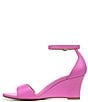 Color:Candy Pink - Image 5 - Vera-Wedge Leather Ankle Strap Dress Sandals