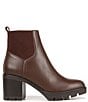 Color:Chocolate - Image 2 - Verney Weatherproof Leather Block Heel Chunky Lug Sole Chelsea Platform Booties