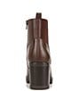 Color:Chocolate - Image 3 - Verney Weatherproof Leather Block Heel Chunky Lug Sole Chelsea Platform Booties
