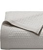 Color:Grey - Image 3 - Baird Diamond Knit Solid Cotton Bed Blanket