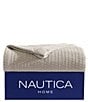 Nautica Baird Diamond Knit Solid Cotton Bed Blanket, Color:Beige - Image 2