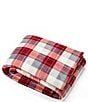 Color:Red - Image 1 - Bluff Plaid Ultra Soft Plush Bed Blanket