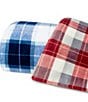 Color:Red - Image 4 - Bluff Plaid Ultra Soft Plush Bed Blanket