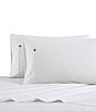 Color:Grey/White - Image 2 - Buoy Line Grey Cotton Percale Sheet Set