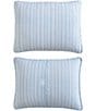 Nautica Coleridge Stripe Pattern Cotton Reversible Quilt Mini Set, Color:Blue - Image 7