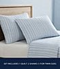 Nautica Coleridge Stripe Pattern Cotton Reversible Quilt Mini Set, Color:Blue - Image 9