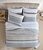 Color:Beige - Image 3 - Dover Striped Cotton Reversible Quilt Mini Set