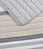 Color:Beige - Image 4 - Dover Striped Cotton Reversible Quilt Mini Set