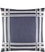 Color:Blue - Image 1 - Fairwater Embroidered Chambray Square Pillow