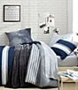 Color:Grey - Image 3 - Heathered Block Grey Microfiber Comforter Mini Set