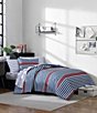 Nautica Kennedy Stripe Microfiber Reversible Comforter Mini Set, Color:Blue/White/Red - Image 8