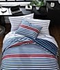 Nautica Kennedy Stripe Microfiber Reversible Comforter Mini Set, Color:Blue/White/Red - Image 9