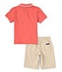 Color:Assorted - Image 3 - Little Boys 2T-7 Short Sleeve Tipped Pique Polo Shirt & Prewashed Twill Shorts