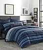 Color:Navy - Image 1 - Longpoint Large Stripe Mini Comforter Set