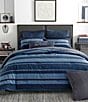 Color:Navy - Image 3 - Longpoint Large Stripe Mini Comforter Set