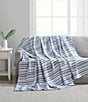 Color:Blue - Image 5 - Pembrook Striped Yarn Dye Cotton Bed Blanket