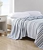 Color:Blue - Image 6 - Pembrook Striped Yarn Dye Cotton Bed Blanket