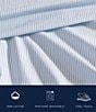 Nautica Penny Pinstripe Cotton Percale Sheet Set, Color:Blue - Image 3