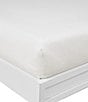 Color:Deck White - Image 2 - Solid Cotton Rich Blend 180-Thread Count Fitted Sheet