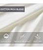 Color:Deck White - Image 5 - Solid Cotton Rich Blend 180-Thread Count Fitted Sheet