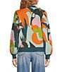 Never Fully Dressed Balearic Abstract Print V-Neck Long Sleeve Cardigan, Color:Multi - Image 2