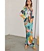 Never Fully Dressed Balearic Abstract Print V-Neck Long Sleeve Cardigan, Color:Multi - Image 4
