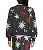Never Fully Dressed Black Star Printed V-Neck Long Sleeve Button Front Cardigan - Image 2