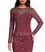 Never Fully Dressed Burgundy Deer Printed Round Neck Long Sleeve Mesh Coordinating Top - Image 1