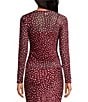 Never Fully Dressed Burgundy Deer Printed Round Neck Long Sleeve Mesh Coordinating Top - Image 2