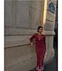 Never Fully Dressed Burgundy Deer Printed Round Neck Long Sleeve Mesh Coordinating Top - Image 2
