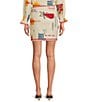 Never Fully Dressed Coordinating Poema Novelty Print Mini Jaspre Wrap Skirt, Color:Cream - Image 2
