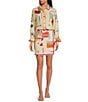 Never Fully Dressed Coordinating Poema Novelty Print Mini Jaspre Wrap Skirt, Color:Cream - Image 3