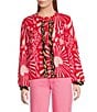 Never Fully Dressed Crew Neck Long Sleeve Valentine Animal Cardigan, Color:Pink - Image 1