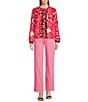 Never Fully Dressed Crew Neck Long Sleeve Valentine Animal Cardigan, Color:Pink - Image 3
