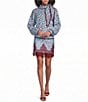 Never Fully Dressed Deer Print Scarf Mock Neck Long Sleeve Sweater - Image 3