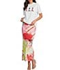 Never Fully Dressed Dorris Abstract Western Motif Satin Maxi Skirt - Image 3
