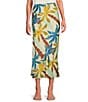Never Fully Dressed Dorris Tropical Palm Print Pull-On Maxi Skirt, Color:Blue Multi - Image 1