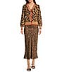 Never Fully Dressed Dorris Satin Leopard Print Cherry Motif Maxi Skirt, Color:Leopard Print - Image 3