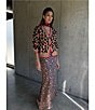 Never Fully Dressed Dorris Satin Leopard Print Cherry Motif Maxi Skirt, Color:Leopard Print - Image 5