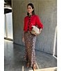 Never Fully Dressed Dorris Satin Leopard Print Cherry Motif Maxi Skirt, Color:Leopard Print - Image 7