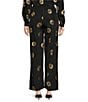 Never Fully Dressed Elissa Plate Foil Print Wide Leg Coordinating Pull-On Pants, Color:Black - Image 2