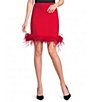Never Fully Dressed Feather Trim Coordinating Mini Skirt - Image 1