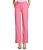 Never Fully Dressed High Rise Denim Scallop Wide Leg Pant, Color:Pink - Image 1