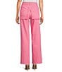 Never Fully Dressed High Rise Denim Scallop Wide Leg Pant, Color:Pink - Image 2