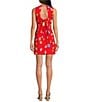 Never Fully Dressed Ioana Shell Print Square Neck Sleeveless Mini Dress, Color:Red - Image 2