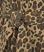 Never Fully Dressed Leopard Print Long Sleeve Denim Trench Coat, Color:Brown - Image 4