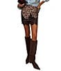 Never Fully Dressed Maeva Leopard Printed Lace Hem Mini Skirt - Image 1