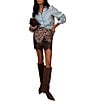 Never Fully Dressed Maeva Leopard Printed Lace Hem Mini Skirt - Image 3
