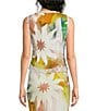 Never Fully Dressed Maisie Abstract Soleil V-Neck Sleeveless Lace Trim Tie Front Coordinating Top - Image 2
