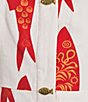 Never Fully Dressed Marina Fish Print Crew Neck Sleeveless Coordinating Waistcoat, Color:White - Image 4